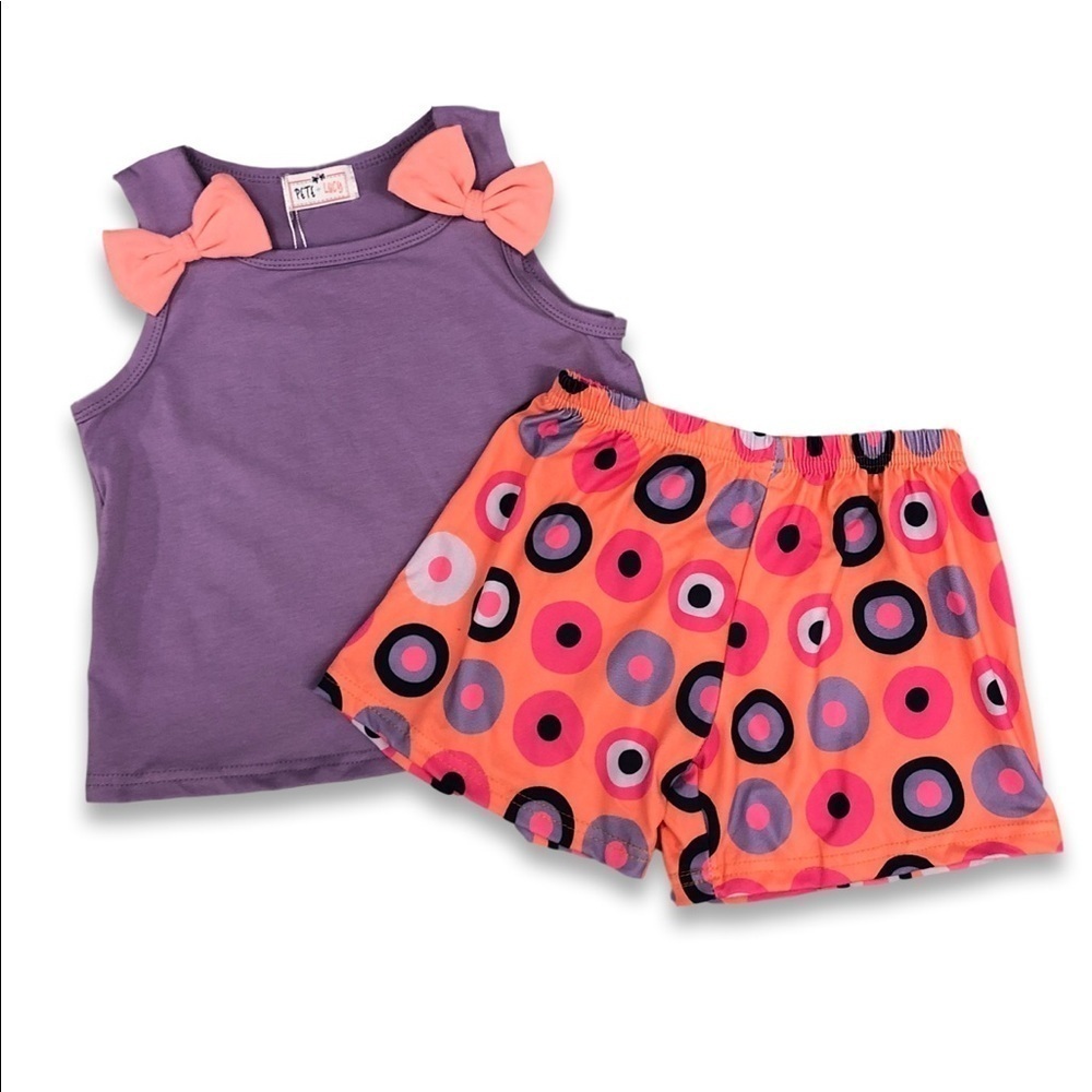 Pete & Lucy Purple Top and Matching Shorts